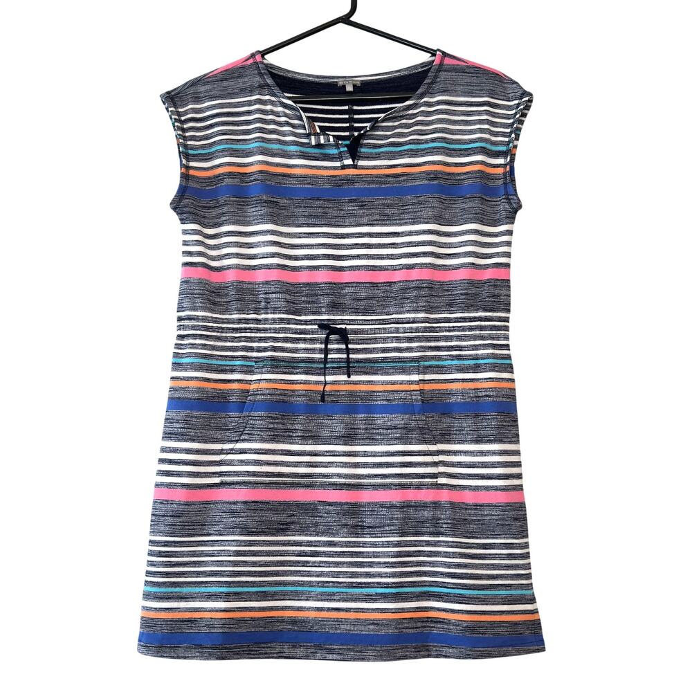 Talbots Striped Terry Dress Women 2X Sleeveless Tunic Cover-Up Resort Beach Trip